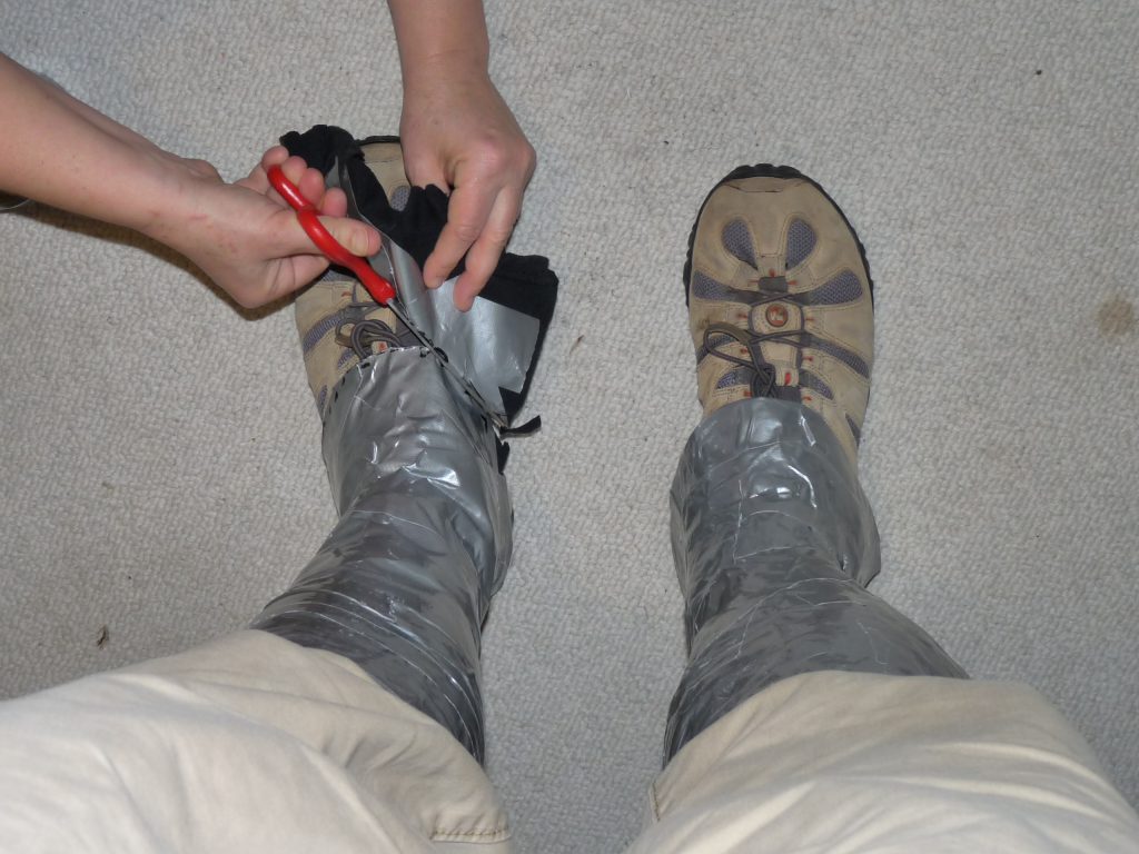 Gaffer tape gaiters