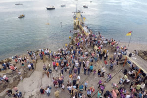 Swimmers turn out in their droves to take on the 13km swim across Galway Bay, for the annual Frances Thornton Memorial Galway Bay Swim.