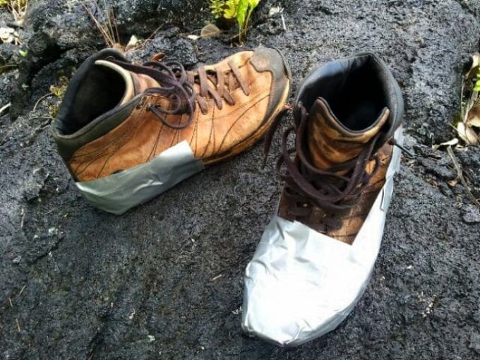 gaffer tape hiking boot repair