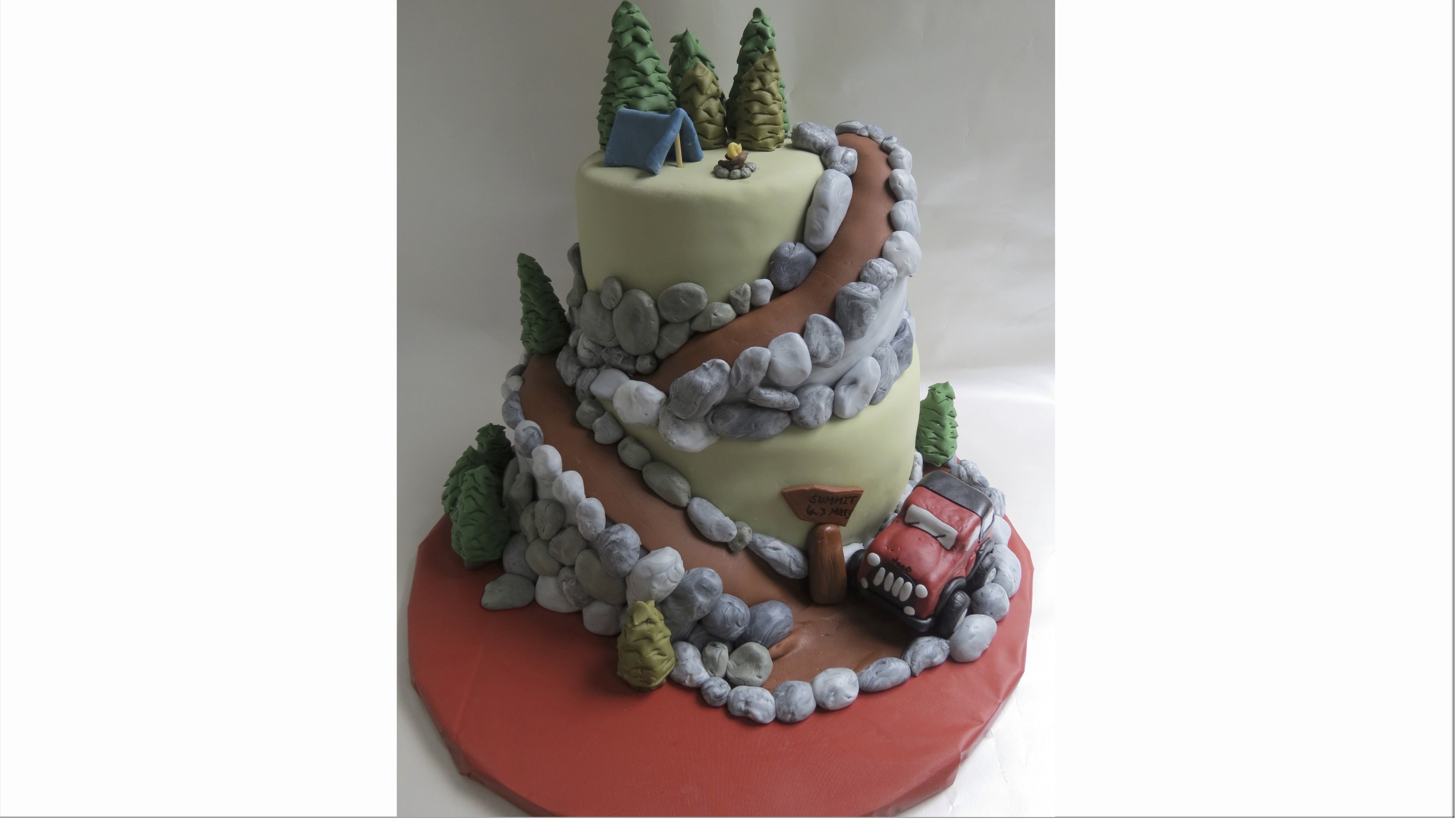 Out of Oven - || MOUNTAIN THEME CAKE || Any mountain lover here? This cake  was ordered by a loving sister for her brother. The theme was selected like  mountain and trekking.