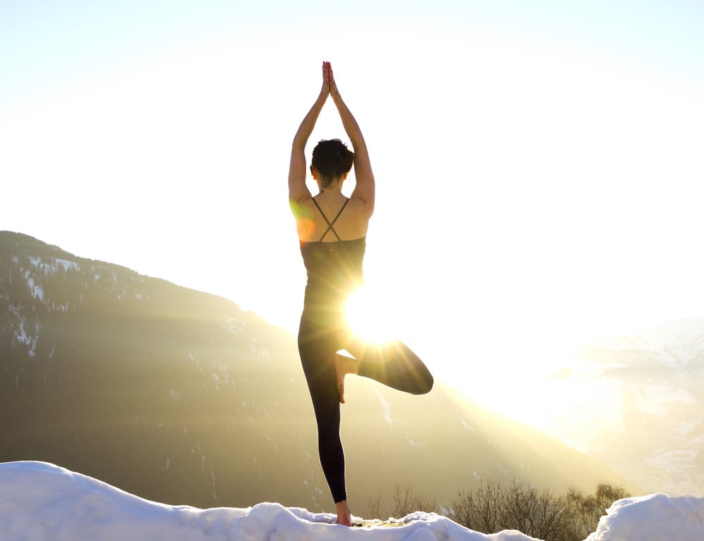 alternative ski holidays snow yoga