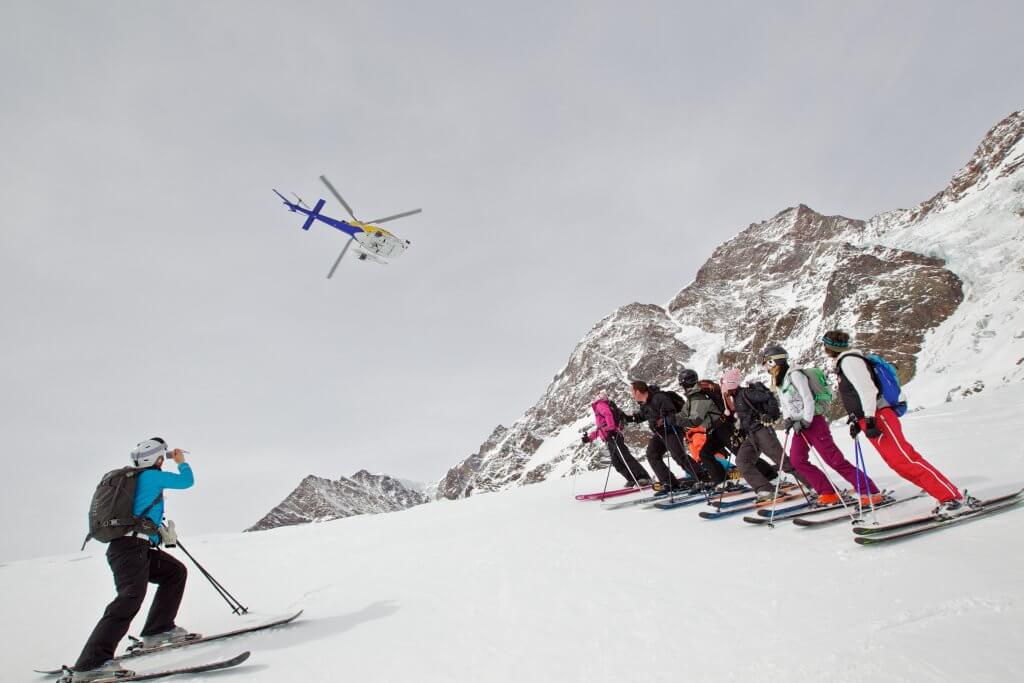 alternative skiing the heli