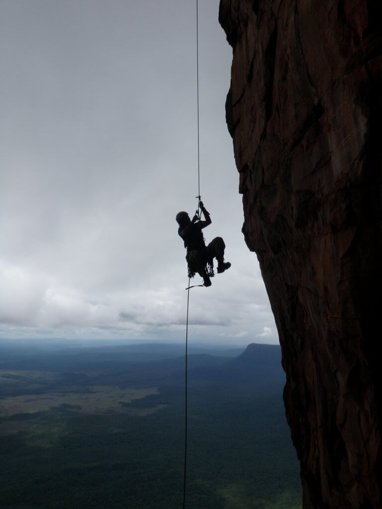 Shane Houbart Abseiling Down Upuigma Tepui