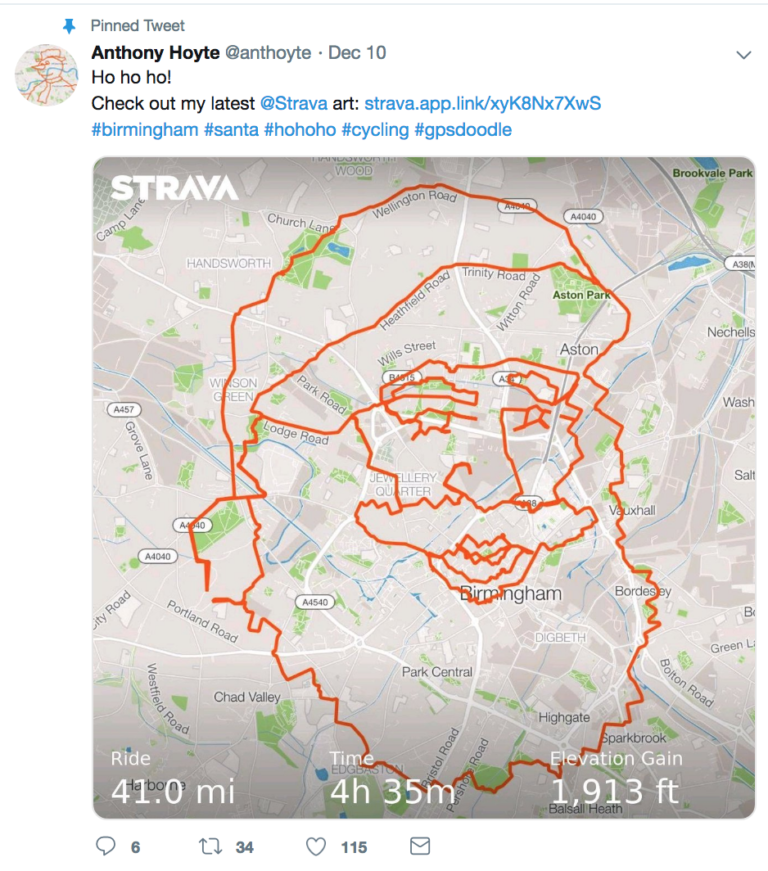 Anthony Hoyte Creates Santa-Themed Strava Art For The Holidays ...