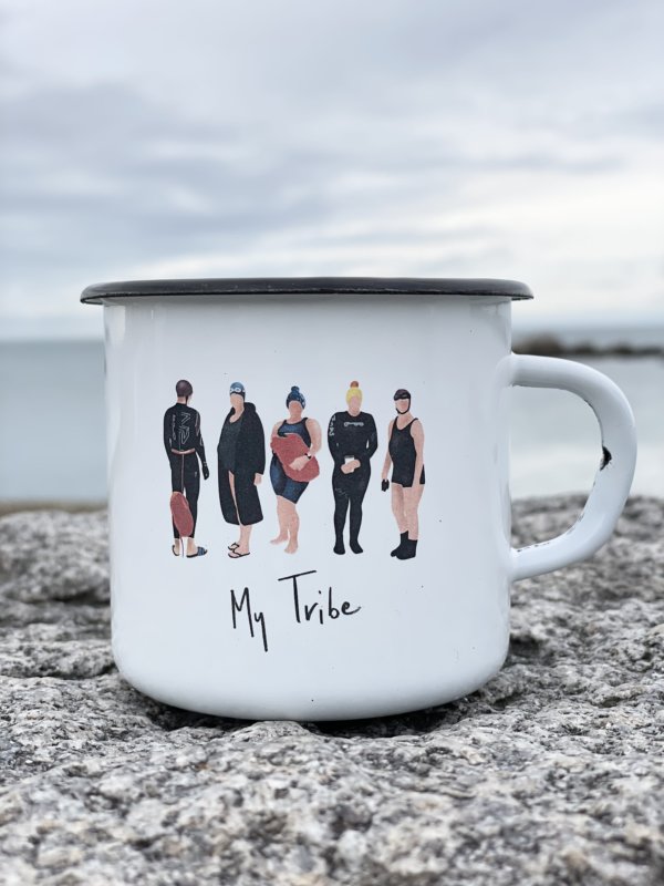 my tribe enamel mug for wild swimmers