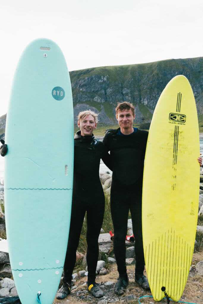 Suited and booted for a midnight surf